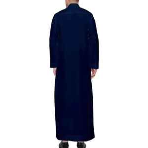 Thobe/Djellaba islamique pour homme, élégante et décontractée, ornée de perles, 100% polyester, haute qualité, longue, couleur foncée, longueur cheville, pour Ramadan et Aïd - Product Image 5