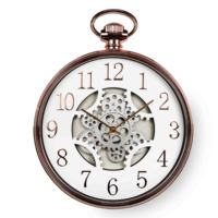 Reloj de pared con engranajes móviles de 18 pulgadas, con forma de reloj de bolsillo de plástico y engranajes giratorios reales para decoración vintage del hogar.