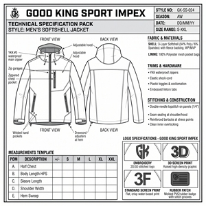 Charcoal Orange Trim Softshell Windproof <b>Thermal</b> Shield Utility Workwear Athletic Zippered Layered Technical Outerwear Uniforms - Product Image 6