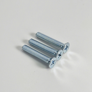 Ready to Ship #8 Blue White Zinc Plated Phillips Countersunk <b>Flat</b> Head Machine <b>Screw</b> Full Thread Fastener Custom Length - Product Image 1