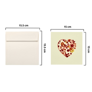 Tarjeta de quilling de papel hecha a mano con decoración de corazón, patrón floral, tema de amor, arte artesanal para el Día de San Valentín - Product Image 2