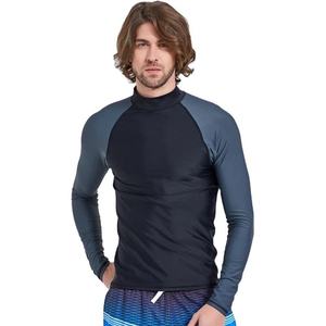 เสื้อแรชการ์ดผู้ชายแบบแห้งเร็วสำหรับเล่นเซิร์ฟและว่ายน้ำ - Product Image 1