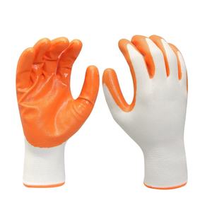 Gants de travail respirants anti-choc en polyester et nylon enduits NBR, poignet tricoté élastique, paume lisse micro-sable, fabrication vietnamienne - Product Image 6