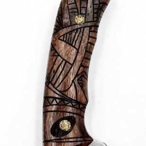 มีดอเนกประสงค์ทำมือจากเหล็กกล้าไร้สนิมคาร์บอนสูง ด้ามไม้แกะสลัก - Product Image 2