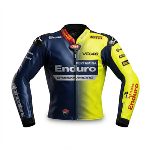 Men’s Rucati Cowhide Leather <b>Racing</b> <b>Jacket</b>/Chaqueta MotoCP Style CE Level 2 Armor Motorcycle Track Riding Protective Gear CE - Product Image 1