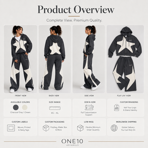 ONE10 APPARELS ชุดเสื้อฮู้ดดี้ผู้หญิงแบบคัลเลอร์บล็อกแขนยาวมีซิป กางเกงขายาวทรงหลวม สวมใส่สบายๆ สำหรับฤดูใบไม้ร่วง - Product Image 2