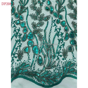 Dp208 Chất Lượng Cao <span class=keywords><strong>Sequin</strong></span> Net Thêu Nigeria Wedding Gown Chất Liệu Pháp Ren Vải - Product Image 6