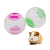 Mainan Bola Jogging Tikus Plastik Kecil 4 Warna untuk Hewan Peliharaan, Bola Latihan Hamster Transparan dan Bernapas Tanpa Braket