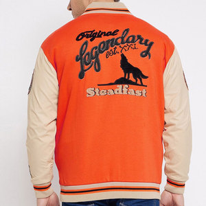 Chaqueta Varsity Naranja para Hombre con Logotipo Predator Bordado, Parche con Letra E en la Manga, Estilo HIGH STREET, Corte Regular, Cuello Alto - Product Image 5