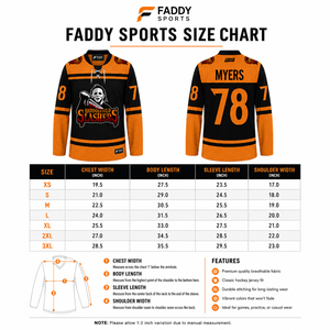 Camiseta de Hockey sobre Hielo Sublimada Personalizada, Uniforme Deportivo Transpirable para Equipo, Camiseta de Hockey con Temática de Películas de Terror al por Mayor, para Entrenamiento - Product Image 6