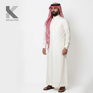 Top Seller <b>thobe</b> Fabric White Arabian Robe Material Dye-Processed <b>Thobe</b> Fabric Bulk Poly-Spun <b>Mens</b> Saudi Towb Kandura Material - Product Image 5