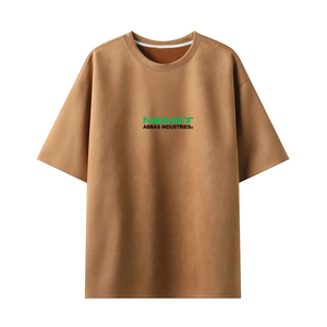 เสื้อยืดแขนสั้นคุณภาพสูงสำหรับฤดูร้อน แฟชั่นลำลองผู้ชาย เสื้อยืดผ้าสักหลาด สตรีทแวร์ทรงหลวม คอกลม เสื้อยืดผู้ชาย - Product Image 1