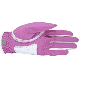 Gants de golf unisexes en cuir personnalisables, rose magenta et blanc, légers, respirants, avec dos en maille, antidérapants, fermeture auto-agrippante - Product Image 5