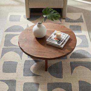Tapis géométrique abstrait gris moderne, tissé à la main, motif arche et courbe contemporain, pour salon, chambre à coucher, décoration - Product Image 4