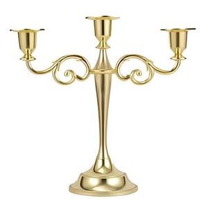 Eco friendly <b>centrepiece</b> non toxic Metal Stand Clean Burning Candelabra Green Home Stand Durable Brass Holder Candelabra - Product Image 3