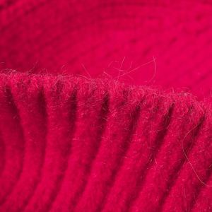 Gorro de lana cálido para mujer, de doble capa, con borde tejido, de color liso, para otoño e invierno, con forro de piel de conejo, para exteriores. - Product Image 2