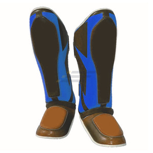 Protège-tibias en cuir de vachette, protection professionnelle, design léger, logo personnalisé, pour football, kickboxing, muay thai - Product Image 6