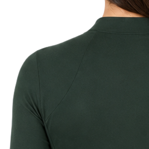 Chemise de sport à manches longues pour femme, verte, pour l'équitation, avec fermeture éclair quart, extensible, respirante, pour l'entraînement équestre - Product Image 6