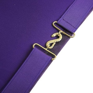 Delantal de Maestro de la Orden de la Insignia Real y Maestros Selectos, según el Reglamento Inglés - Morado con Flecos Dorados - Product Image 2