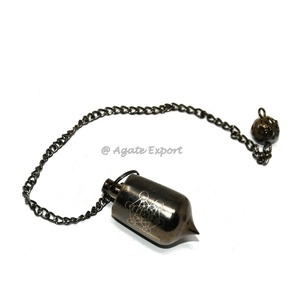 Pentagramme inspirant étoile métal pendule Reiki méditation plaine goutte gravé cristal artisanat Feng Shui boule Chakra pierre précieuse - Product Image 4