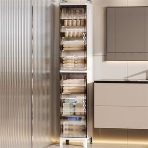 7.87*9.96*52.76 pollici stretto spazio pieghevole armadio portaoggetti in plastica magnetica porta portaoggetti armadietto bagno bagno - Product Image 6