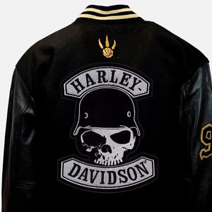 Fabricant OEM, logo personnalisé, manches en cuir et laine brodées de haute qualité, doublure en polaire respirante et imperméable, été - Product Image 4