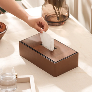 Boîte à mouchoirs en bois décorée, personnalisée et unique, design en noyer, accessoires de bureau très demandés - Product Image 4