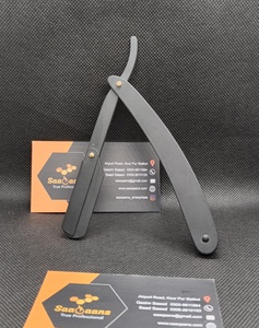 Saaqaans Enterprises - Maquinilla de Afeitar Profesional de Acero Inoxidable Negro de Alta Calidad, Grado A+, Hoja Única, Plegable - Product Image 1