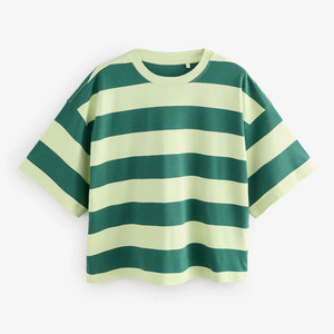 T-shirt ample en toile pour femme, manches courtes, couleur personnalisable, respirant, 100% coton, haute qualité - Product Image 1