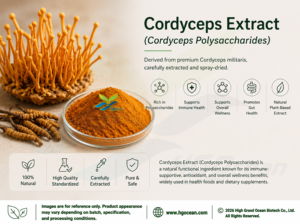 Fourniture directe d'usine HGO d'extrait de mycélium de Cordyceps naturel pur (qualité alimentaire) Spécification Cordyceps Polysaccharides 50% - Product Image 4