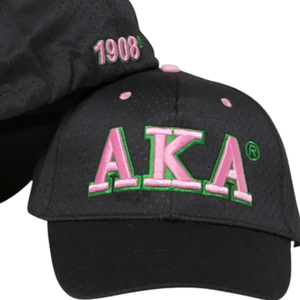 Casquette brodée en maille avec lettres grecques noires, roses et vertes, respirante et ajustable pour femmes, idéale pour les sports de plein air - Product Image 5