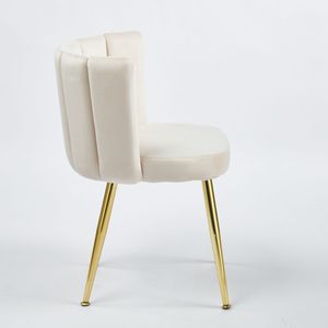 Set da Pranzo Mid-Century 1+4,5 Pezzi con Tavolo con Gambe in Metallo per 4-6 Persone, Piano in Vetro, Tavolo da Pranzo con Base a Piedistallo per Sala da Pranzo - Product Image 2