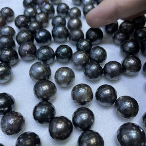 Perlas Sueltas de Tahití de 12-14 mm, Color Negro Agua de Mar, Luz Intensa, Micro Imperfecciones, Grabadas, Artesanía Japonesa, Ideales para DIY - Product Image 3