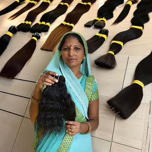 Machine à faisceaux bouclés indiens vierges non traités Traitement chimique à double trame Aucun Vente en gros de cheveux humains indiens à cuticule alignée - Product Image 6