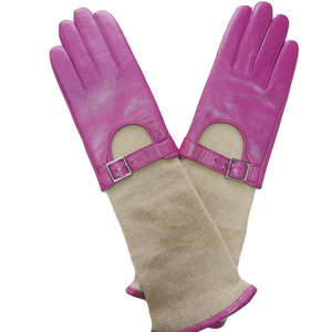HARAZ INTERNATIONAL Pink Sheepskin Wrist-Length <b>Gloves</b> Unlined Thermal <b>Touchscreen</b> Eco-Friendly Winter Outdoor Use - Product Image 4