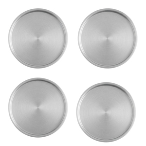 High Quality Round Stainless Steel Metal Coaster Set Non-Slip Brushed Drink Coasters Custom Logo <b>Cup</b> <b>Mat</b> For Bar Restaurant Home - Product Image 1