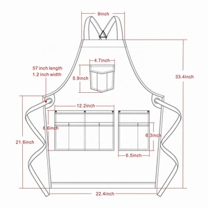 Wholesale Barber Leather <b>Aprons</b> for Men Women Hair Stylist Salon <b>Apron</b> with Multiple Leather Pockets - Product Image 3