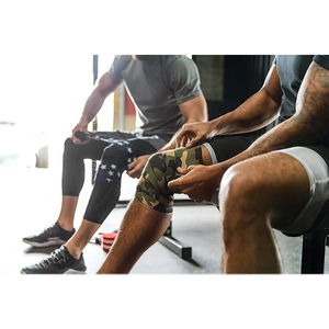 Neoprene Heavy Duty Breathable Elastic Knee Brace Wraps with <b>Adjustable</b> <b>Straps</b> for Weightlifting & Fitness Training - Product Image 5