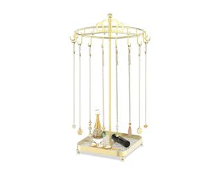 Organizador de Joyas Giratorio con Ganchos de Carrusel de 360 Grados, Soporte para Collares, Torre de Exhibición, Bandeja de Almacenamiento para Ahorrar Espacio - Product Image 3