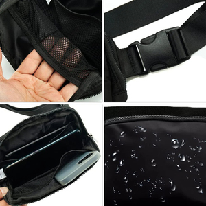 Roziv <b>Sports</b> Unisex PU Crossbody <b>Bag</b> with Zipper Closure Waterproof Black Color-Daily Use & <b>Outdoor</b> Travel - Product Image 6