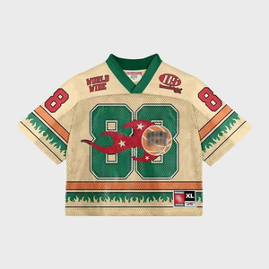 Vintage American Football Jersey 88 <b>Mesh</b> Breathable Short Sleeve Plus Size Polyester - Product Image 2