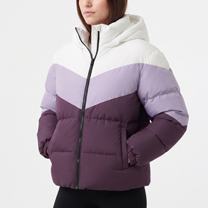 Custom Women's Thick Quilted Puffer Jacket Winter Hooded Color Block <b>Bubble</b> <b>Coat</b> Wholesale Outerwear - Product Image 6