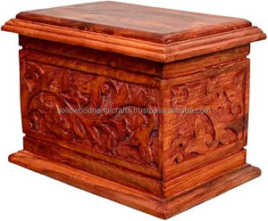 Urnas de cremación de madera decorativas de diseño único para urnas de madera para adultos, urnas funerarias, suministros funerarios de tamaño personalizado - Product Image 2
