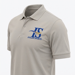 Polo en tissu Stone Color à manches courtes, col boutonné, logo personnalisé, tee-shirt uniforme pour équipe sportive ou club - Product Image 6