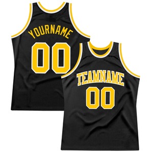 Venta al por Mayor Directa de OMMIZ INDUSTRY, Jersey de Baloncesto Retro Auténtico Negro-Oro Antiguo de Primera Calidad Personalizado - Product Image 5
