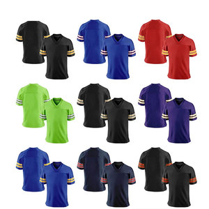 เสื้อฟุตบอลอเมริกัน ไมคา คอร์ปอเรชั่น ผลิตจากโพลีเอสเตอร์ 100% พิมพ์ลายด้วยความร้อน ปรับแต่งชื่อทีมและหมายเลขได้ คอวี แห้งเร็ว - Product Image 4