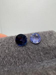 Lote de 2 Gemas de Zafiro Azul Natural, Corte Brillante Redondo, 1.75CT, de Ceilán (Sri Lanka), para Joyería - Zehra Gems - Product Image 4