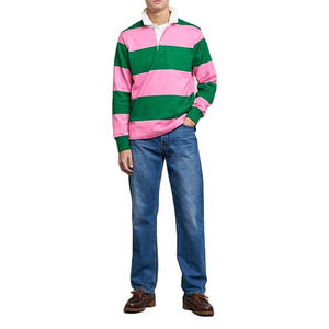 New <b>Design</b> Men Polo Rugby Jersey High Quality Polo Sublimation Custom Striped Sport Wear for Men Polo Rugby Jersey - Product Image 2