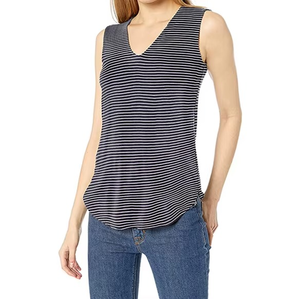 New Arrival <b>Low</b> Moq High Quality Women Solid Color Knitted Sleeveless V Neck Tank <b>Top</b> Casual Regular Length - Product Image 4