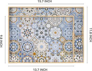 Nuevo Diseño Hs Husnain Crafts, Bandeja de Servir Rectangular Multifuncional de Madera Esmaltada con Motivos Florales, Estilo Zen Asiático, Hecha a Mano por Expertos Artesanos Indios - Product Image 5